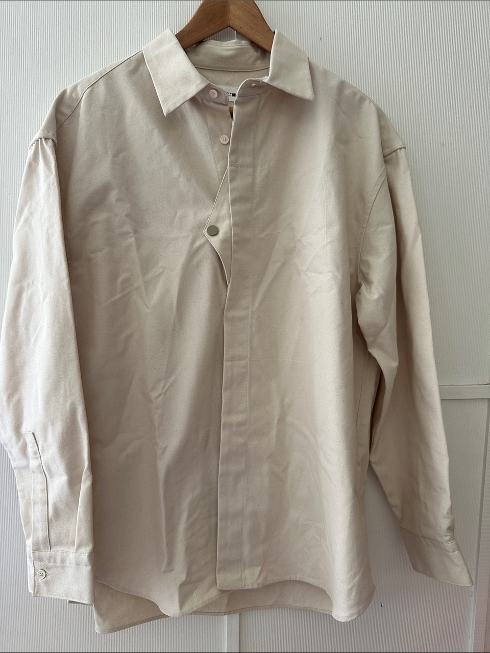 Men's Cream Button-Front Shirt